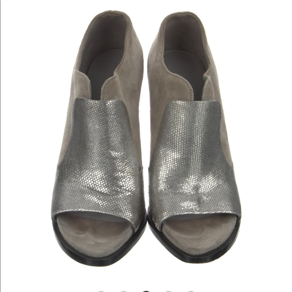 Alexander Wang Silver/Gray Suede Colorblock platform Pumps Sz 36/ US 5